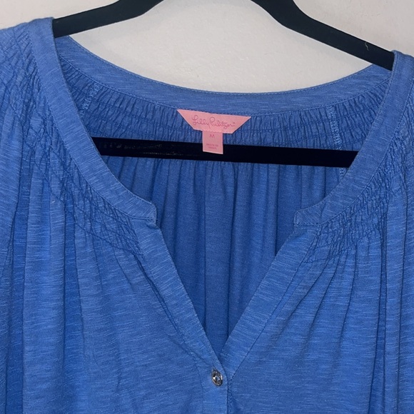 Lilly Pulitzer Sleeved Essie Dress Ladies Size Medium Bennett Blue - Picture 4 of 11